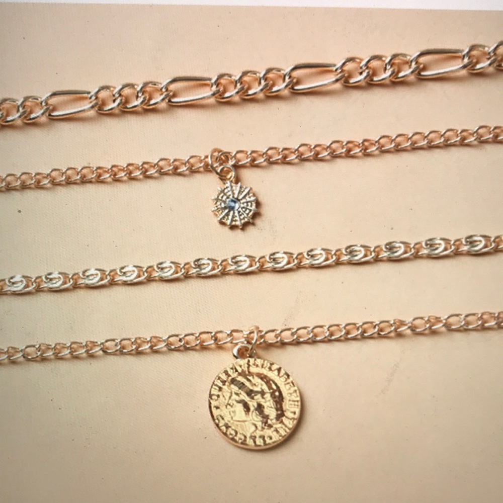 "Athena" Multi-Layer Coin Pendant Necklace - Picture 4 of 5